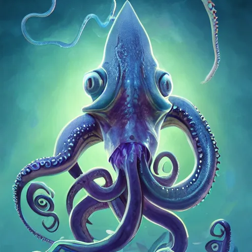 Prompt: Portrait of an Ilithid from dungeons and dragons, a creature with octopus face with tentacles instead of beard and an antropomorphic body, mattepainting concept Blizzard pixar maya engine on stylized background splash comics global illumination lighting artstation lois van baarle, ilya kuvshinov, rossdraws