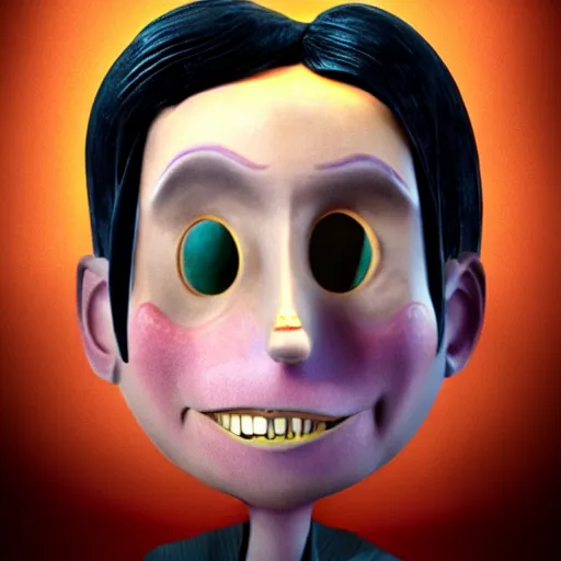 Image similar to quintin tarantino in the movie coraline, stop motion, high definition, digital art, 3 - d render, 4 k