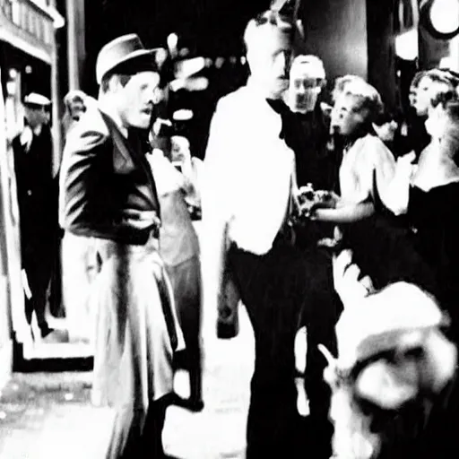 Image similar to photograph of film a noir jazz bar, crowds of people, she arrived in a red dress, cinematography by john alton, burnet guffey, john seitz.