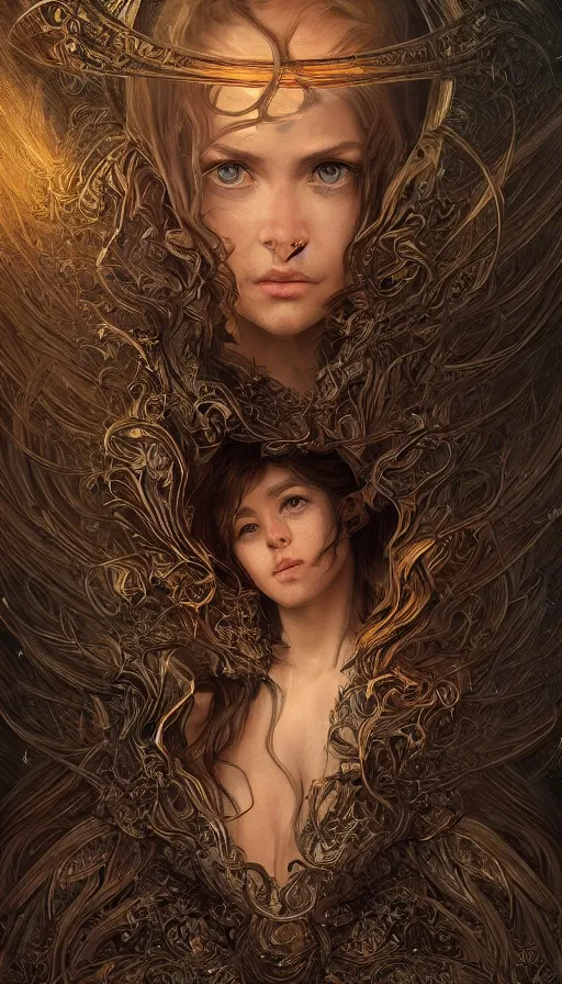 Image similar to sries and whispers, fame of thrones, lord of daggers, neon, fibonacci, sweat drops, intricate fashion clothing, insane, intricate, highly detailed, surrealistic, digital painting, artstation, concept art, smooth, sharp focus, illustration, Unreal Engine 5, 8K, art by artgerm and greg rutkowski and alphonse mucha