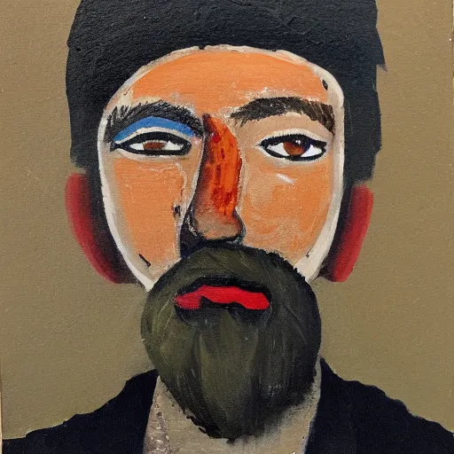 Prompt: a man painted in the style of avant - garde
