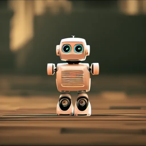 Prompt: a cute little robot consists wood. super realistic 8 k render of a elegant, cinematic composition