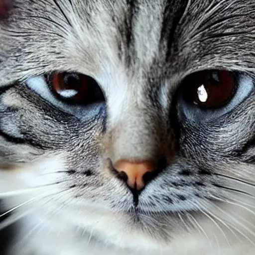 Image similar to photo of the world ’ s saddest cat crying with tears