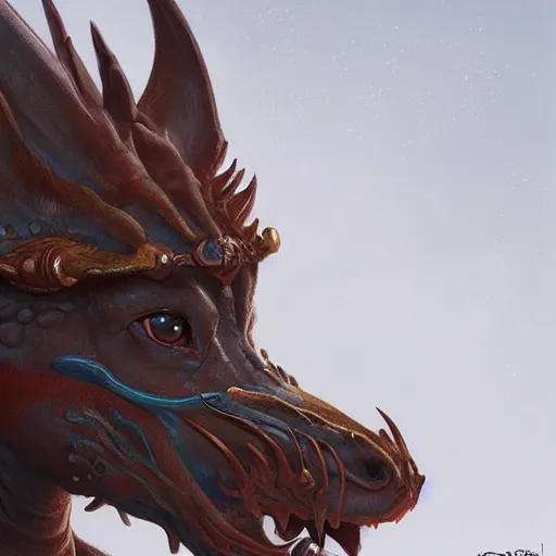 Image similar to sad dragon wearing a collar, like a horse, yoked, is harnessed to plow, highly detailed, digital painting, artstation, concept art, smooth, sharp focus, illustration, cinematic lighting, art by artgerm and greg rutkowski and alphonse mucha