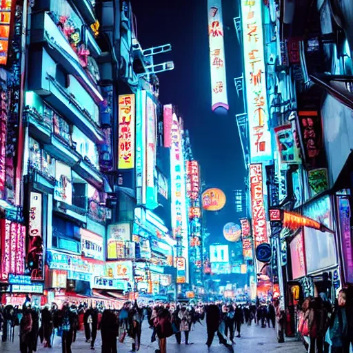 Prompt: a busy street filled with people in a futuristic tokyo with neon signs like blade runner 2 0 4 7
