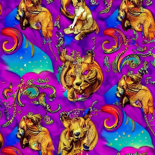 Image similar to Lisa Frank and Baroque collaboration