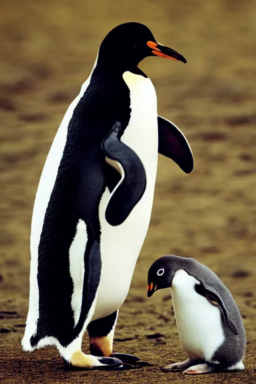 Image similar to penguin with rabbit ears, national geographic photograph