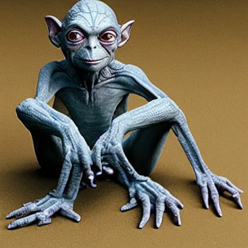 Image similar to Gollum with spider legs