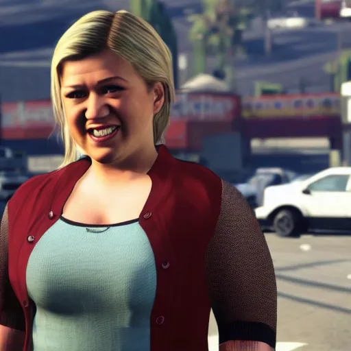 Image similar to young Kelly Clarkson in GTA V, 4k