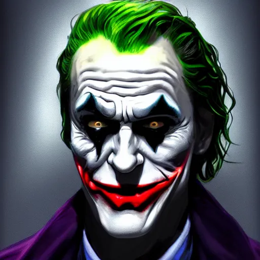 Image similar to the joker with the batman mask, digital painting, amazing detail, artstation, cgsociety