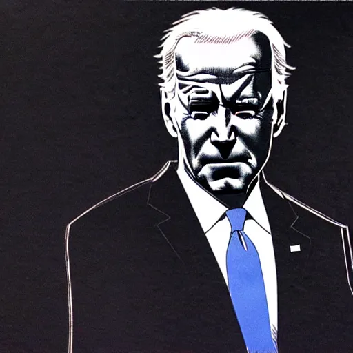 Image similar to Joe Biden looking sinister, by Tsutomu Nihei, highly detailed