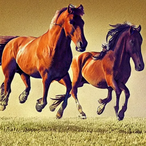 Image similar to horses ascending to a higher plane