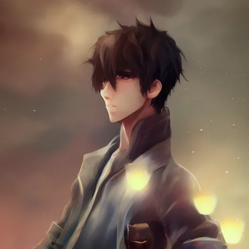 Prompt: detailed beautiful male character art of a protagonist, depth of field, on artists amino, deviantart submission by sakimichan patreon, wlop, weibo high quality art on artstation