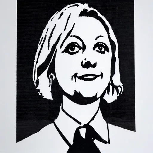 Image similar to individual furry liz truss silk screen portrait banksy style