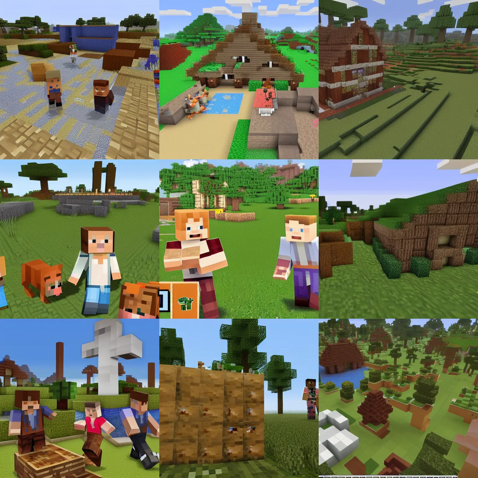 Prompt: A Minecraft farm filled with Joe Biden