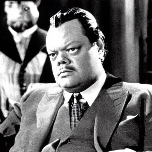 Image similar to A film still of Orson Welles in The Godfather (1972)