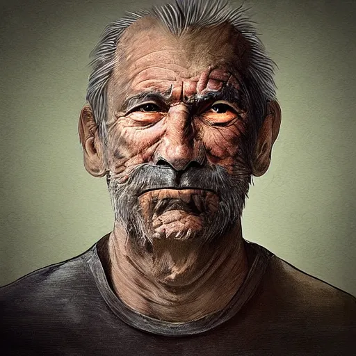 Prompt: “a fantasy digital portrait of an old man, (((((((((((((((((((((werewolf)))))))))))))))))))))”