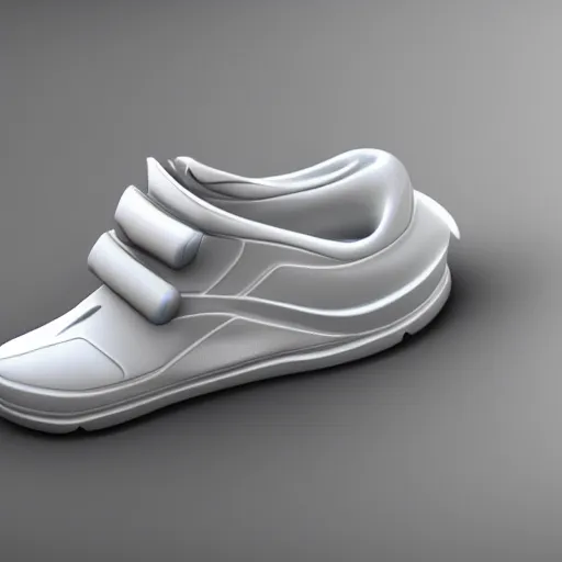 Prompt: futuristic sneaker concept art, 3d render, realistic