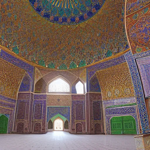 Prompt: the nasir al - mulk mosque in iran