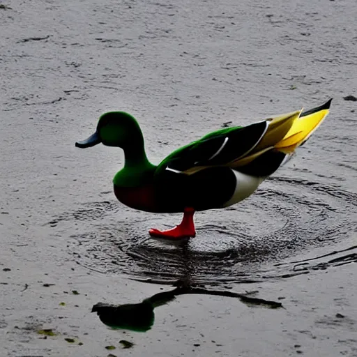 Image similar to a duck falling from the sky