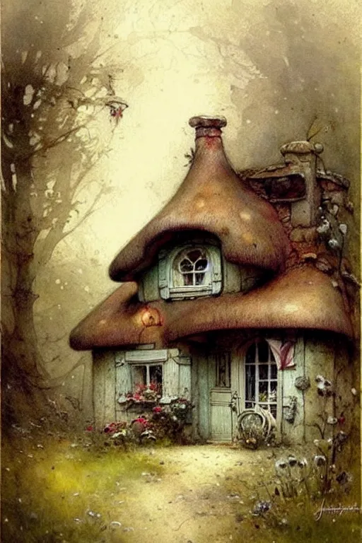 Image similar to (((((1950s fairy tale cottage . muted colors.))))) by Jean-Baptiste Monge !!!!!!!!!!!!!!!!!!!!!!!!!!!