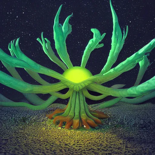 Image similar to alien anemone, amazing octane render, stylized, trending on artstation, glow, nature photography