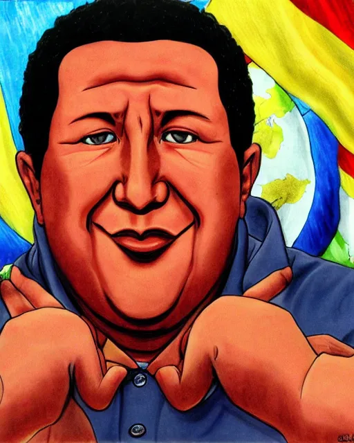 Prompt: Hugo Chavez portrait by Baki, Baki style, Baki, anime