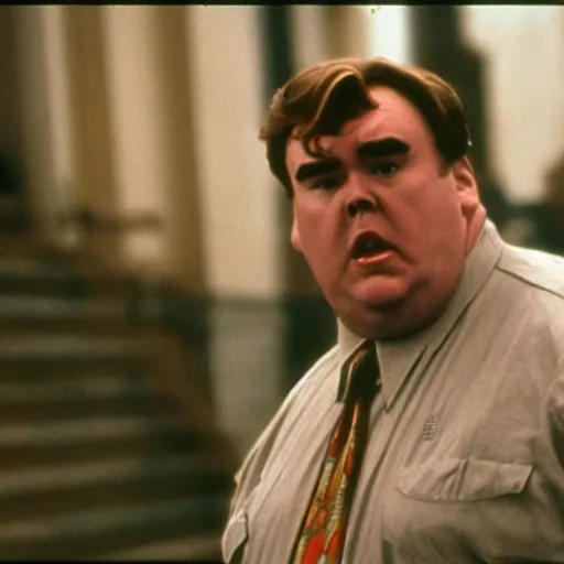 Prompt: cinematic, film still of john candy as louis tully in ghostbusters