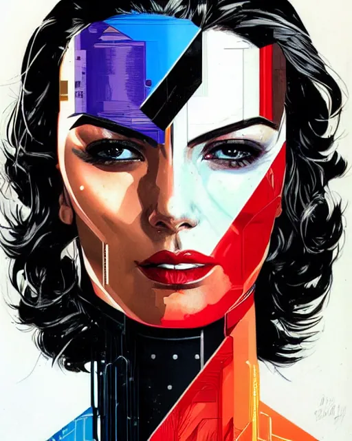 Image similar to portrait of an android, by DC comics and Sandra Chevrier