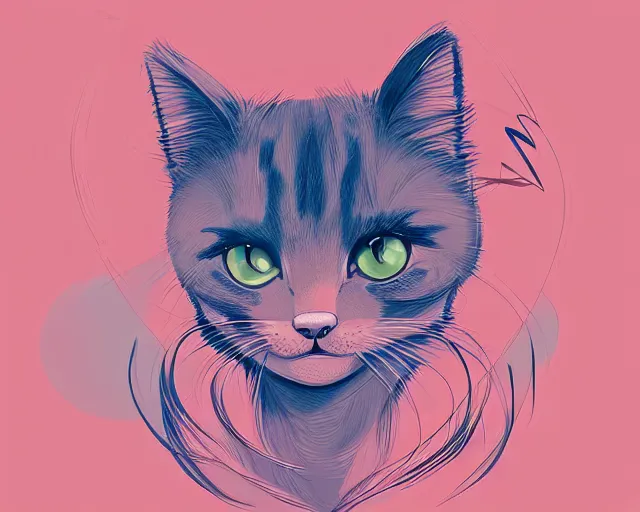 Prompt: kitty cat, a simple vector based illustration, by ross tran, artgerm