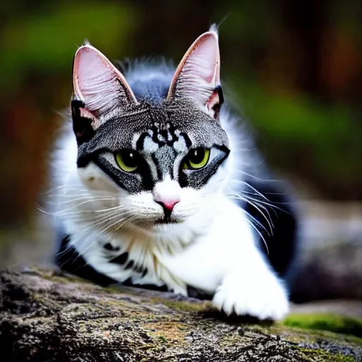 Image similar to a dragon - cat - hybrid, animal photography, wildlife photo