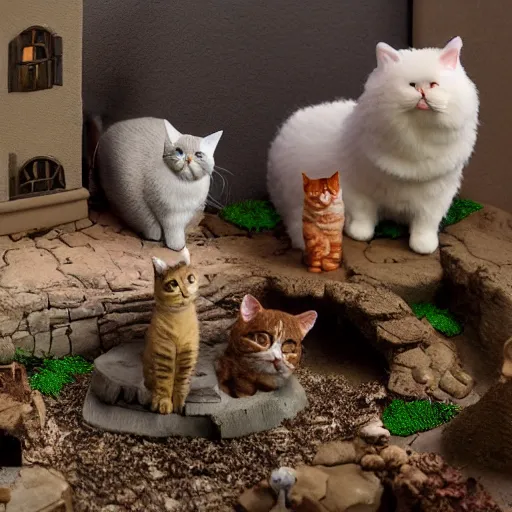 Prompt: cat world, diorama, 8 k,