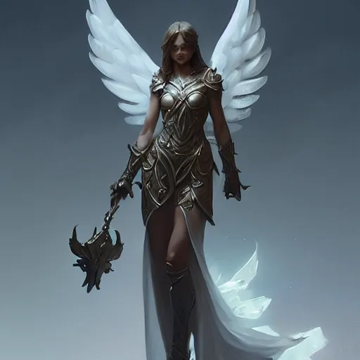 Prompt: fullbody!! female fantasy angel trending on artstation, smooth and sharp, intricate, fine details, elegant, dynamic pose, detailed and intricate environment, professional character concept art by tatyana kupriyanova and greg rutkowski and raymond swanland