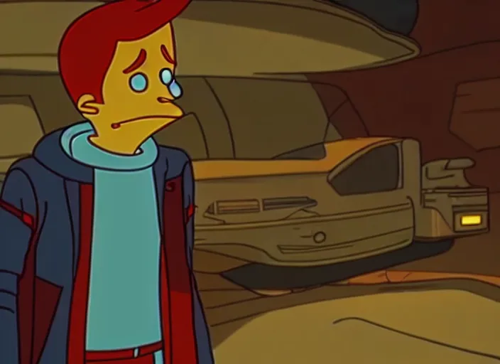 Image similar to film still of philip j fry in the scifi movie, 4 k