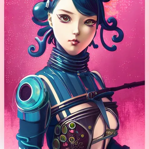 Image similar to Lofi BioPunk BioShock portrait of anime waifu style by Tristan Eaton Stanley Artgerm and Tom Bagshaw