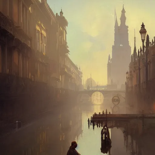 Image similar to sevilla city of spain, reflexions, verry high details by william turner art, greg rutkowski and alphonse mucha, trending on artstation, very very detailed, masterpiece,