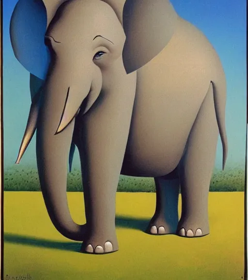 Image similar to slavic pagan elephant god by combined styles of rene magritte and salvadore dali