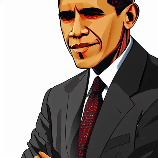 Image similar to epic vector illustration of obama, in the style of na honjaman rebeleop webtoon, by jang - sung rak ( aka dubu ), epic artwork, vector image, trending on artstation