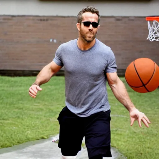 Image similar to ryan reynolds playing basketball.