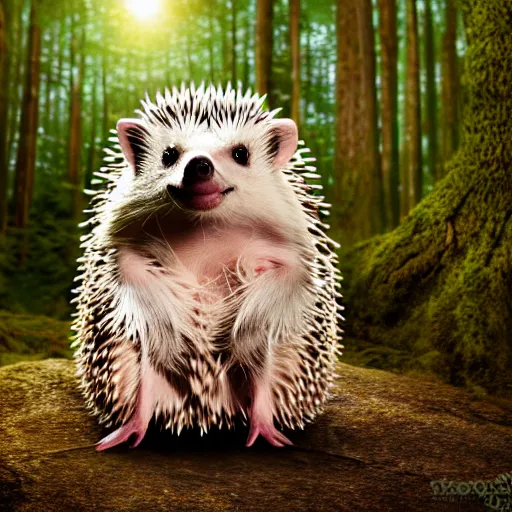 Image similar to full length beautiful hedgehog girl, forest style studio shot, professional photographer, many details, super realistic, high quality, 8 k