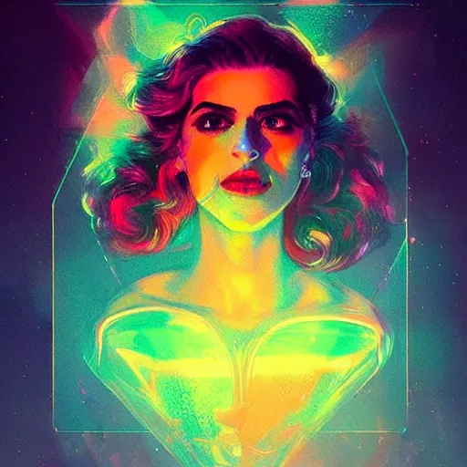 Image similar to portrait of a beautiful marina diamandis electra heart, volume lighting, concept art, by greg rutkowski!!, colorful, xray melting colors!!