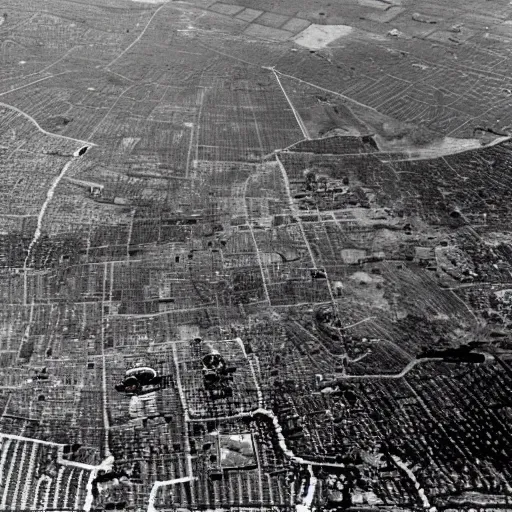 Image similar to an aerial photo of bombed italy