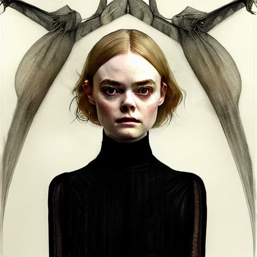 Prompt: symmetry!! portrait of elle fanning in the hannibal tv show in the world of andrew wyeth, horror, fashion, dark!! intricate, elegant, highly detailed, digital painting, artstation, concept art, smooth, sharp focus, illustration, art by artgerm and greg rutkowski and alphonse mucha