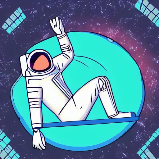 Image similar to An astronaut lounging on a floaty in a vaporwave swimming pool. 8k digital art. art deco.