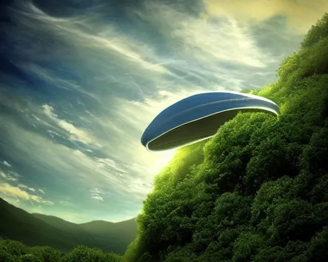 Prompt: I imagine a futuristic airship soaring through a serenely green valley, soaring through the clouds. The airship is hovering over the clouds and the landscape, a meditative experience I want to fly up this airship and get lost in the clouds, and see the sky. The airship is in a lush forest, the sky is filled with clouds. I can't help but be in awe of the beauty of the airship and the beauty of the cloudscape. The airship is just floating through the clouds, like a dream. The image of the airship in the sky is a meditative vision of the soul. I believe this is a depiction of a airship in the cloud. I want to see the airship rise and fall in the cloudscape. A serene, tranquil airship. A beautiful seascape of airships, one in which the air is thick with a mystical element. An airship soaring through the cloud The airship's view of the clouds, so close to the ground, seems to be a symbol of the afterlife. I imagine the airship as a metaphor for the universe