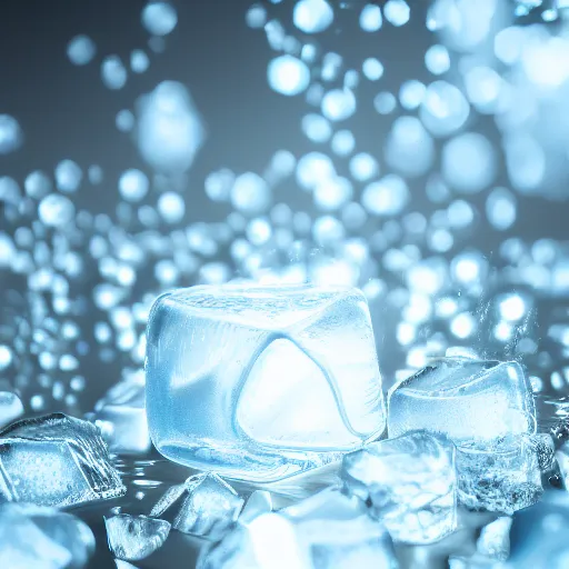 Image similar to Macro Shot of Clear Ice with light reflecting and bouncing inside, hyperrealistic rendering, subsurface scattering, raytracing, pathtracing, illumination, magical lighting