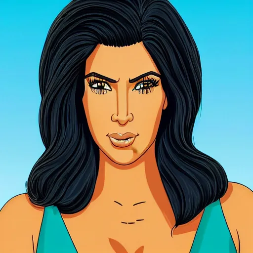 Image similar to kim kardashian in the simpsons super high quality 4k HD