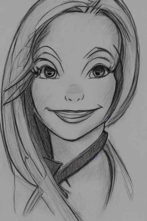 Image similar to milt kahl intricate symmetrical pencil sketch portrait of kim possible