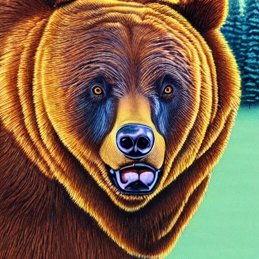 Image similar to 3 bears, highly detailed, portrait painting, illustration by scott gustafson