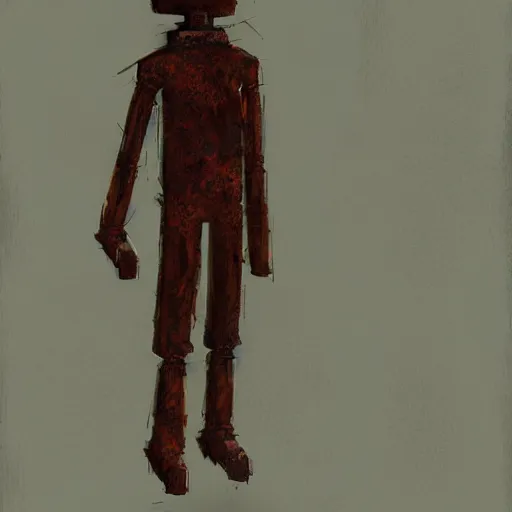 Prompt: A rusty lonely android, digital concept art by Scott Robertson